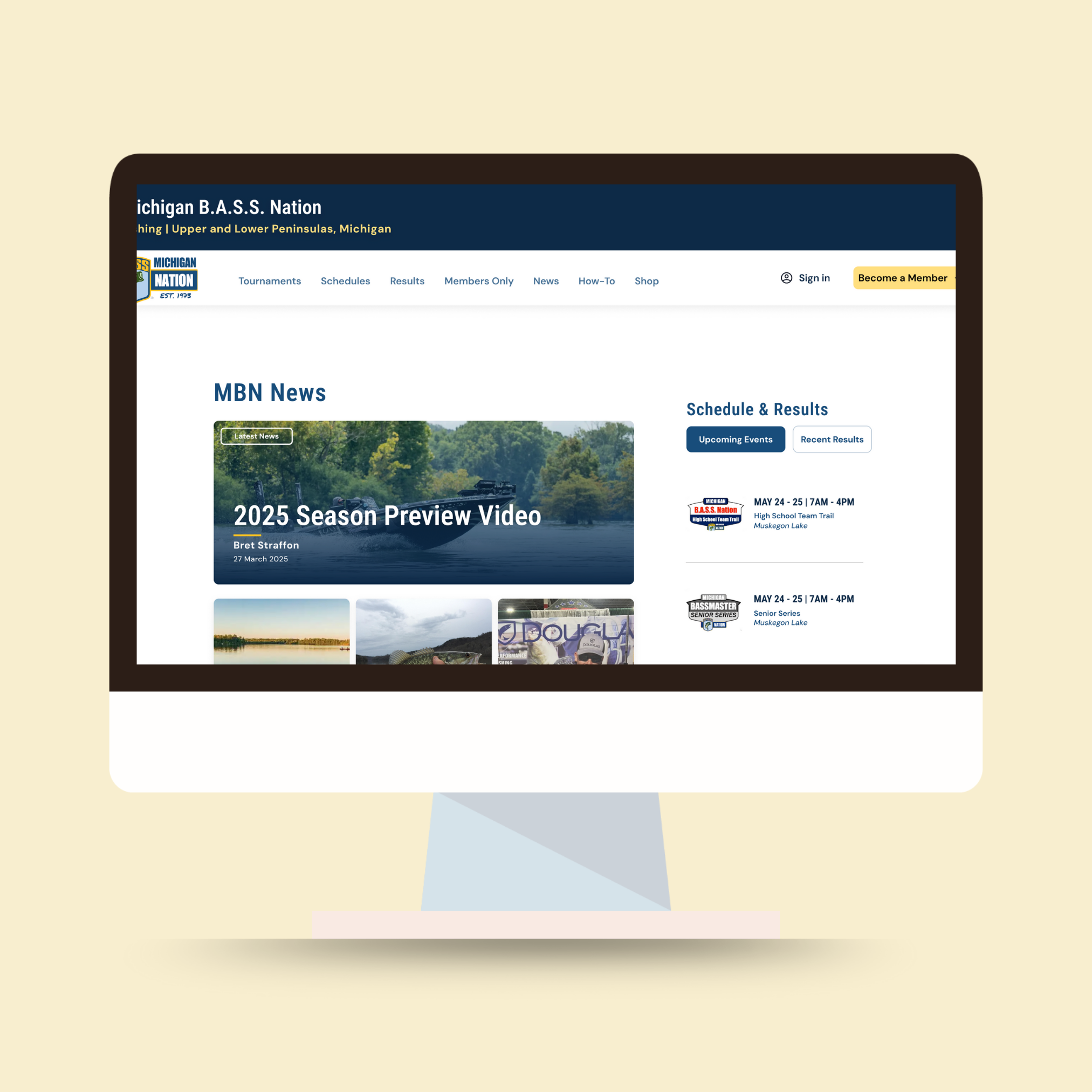 thumbnail of the Michigan Bass Nation redesigned website