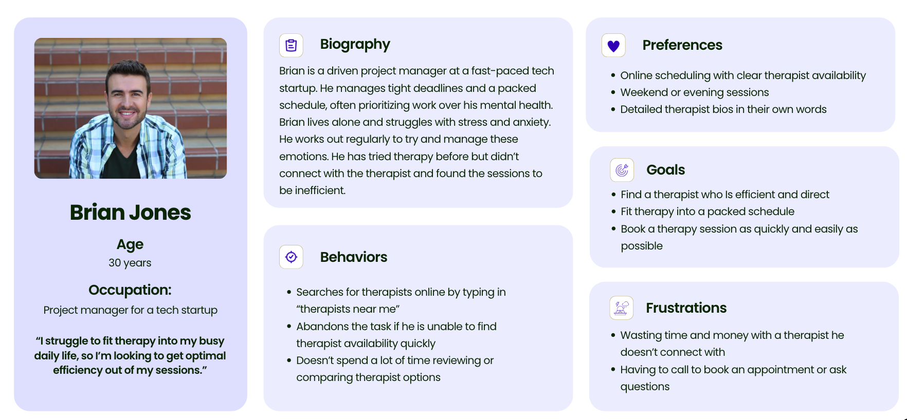 Persona for therapy app