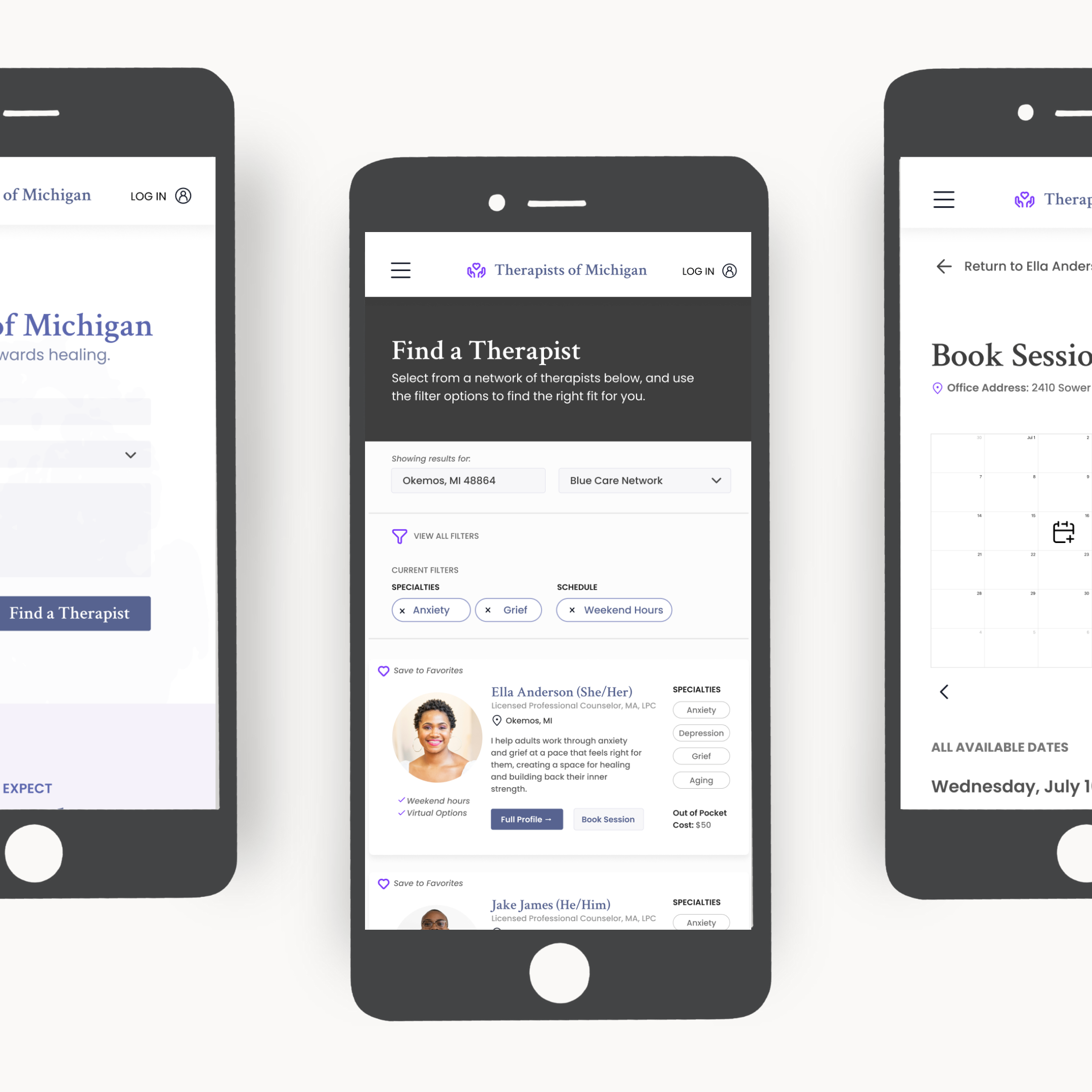 thumbnail of the therapy website design